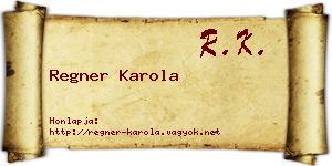 Regner Karola névjegykártya
